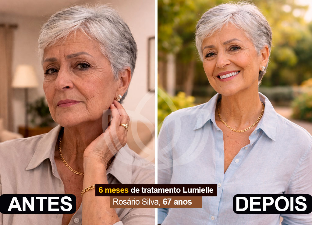Rosário Silva — antes e depois de 6 meses com Lumielle